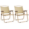 vidaXL Camping Chairs 2 pcs Beige 21.3"x21.7"x30.7" Oxford Fabric - 2 of 4