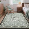 Modern Farmhouse Floral Washable Area Rug for Living Room Machine Washable Non Slip Ultra Thin Low Pile Floor Cover for Bedroom Kitchen Kid's Room - 3 of 4