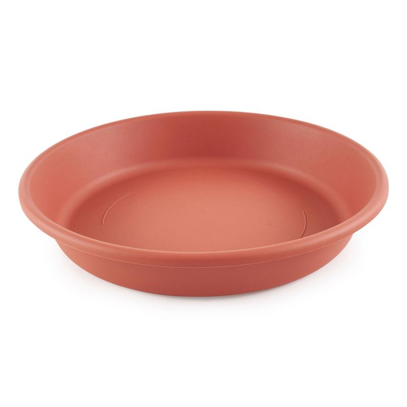 HC Companies Classic Plastic 17.63 Inch Round Plant Flower Pot Planter Deep Saucer Drip Tray for 20 Inch Flower Pots, Terracotta (6 Pack), 2 of 7