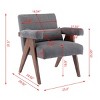 Accent Chairs On Sale Mid-Century Modern Reading Chair With Pillow Upholstered Lounge Arm Chair With Solid Wood Frame-Cuddlewood - 4 of 4