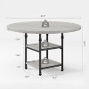 47.2 Inch Round Dining Table for 4 People, 1.6 Inch Thick Wooden Top & Metal Roman Column Legs, Round Kitchen Table 3-Layer Storage Shelves - 3 of 4
