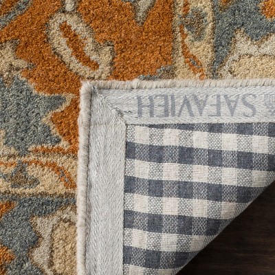 Heritage Light Blue and Rust Wool Hand-Tufted Runner Rug