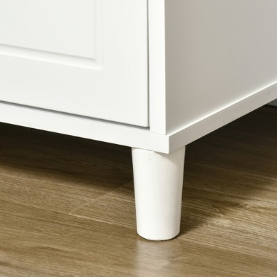 Modern White Hall Tree with Bench and Shoe Storage