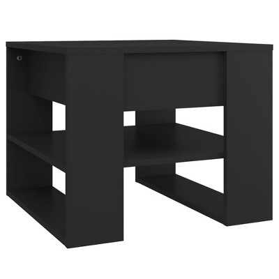 vidaXL- Sleek Black Coffee Table with Engineered Wood Construction, Ideal Size for Living Spaces
