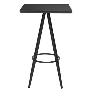 Bar Table 43.3"H Black – Faux Wood MDF Square Top with Powder-Coated Steel Base, Modern Industrial Style by Zuo Modern - 1 of 4