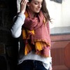 Pavilion Gift Company - Apricot Sunset - 74.5" x 25.5" Plaid Scarf - Sweaters and Shawls - 3 of 4
