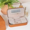 Household Essentials Vegan Leather Travel Jewelry Organizer Box Caramel: Rectangle Decorative Storage, 7.09" x 3.94" x 1.97" - 2 of 4