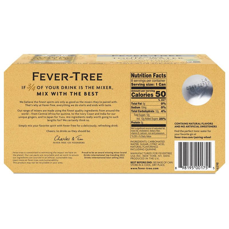 Fever-Tree Premium Indian Tonic Water - 8pk/5.07 fl oz Cans, 5 of 6