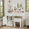 Gulches Radiant Charm White Vanity Tables Set with Adjustable Mirror & Cushioned Seat - 3 of 4