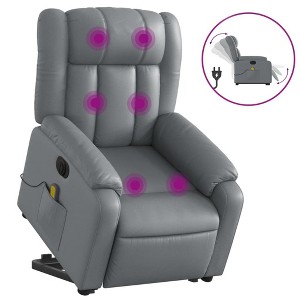 vidaXL Gray Faux Leather Electric Massage Recliner Chair with Power Lift and Reclining Functions for Living Room Comfort - 1 of 4