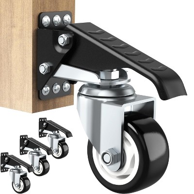 MaseiKar Workbench Casters Wheels, 880Lbs Retractable Casters Set of 4, Heavy Duty Side Mount 2.5" Stepdown Castors for Bench Machinery Work Table