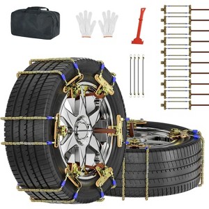 Docred Upgraded Snow Chains 8/10 Pack, Tire Chains for Cars/SUVs/Pickup Trucks, Emergency Anti Slip Tire Traction Chains for Tire Width - 1 of 4