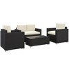 Resenkos 4-Piece Deck Furniture Set, Outdoor Sectional Furniture, PE Rattan, Brown - 2 of 4