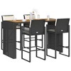 vidaXL Garden Bar Set - Black, Cream White, 72.8" 4-Piece - 2 of 4
