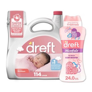 Dreft Liquid Newborn 150 fl oz Laundry Detergent + 24oz Blissfuls Baby Fresh Scent Laundry Additives - 1 of 4