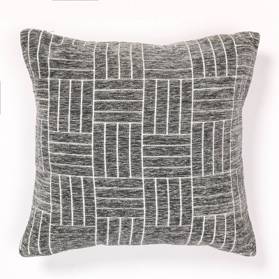 Staggered Striped Chenille Woven Jacquard Square Throw Pillow - freshmint