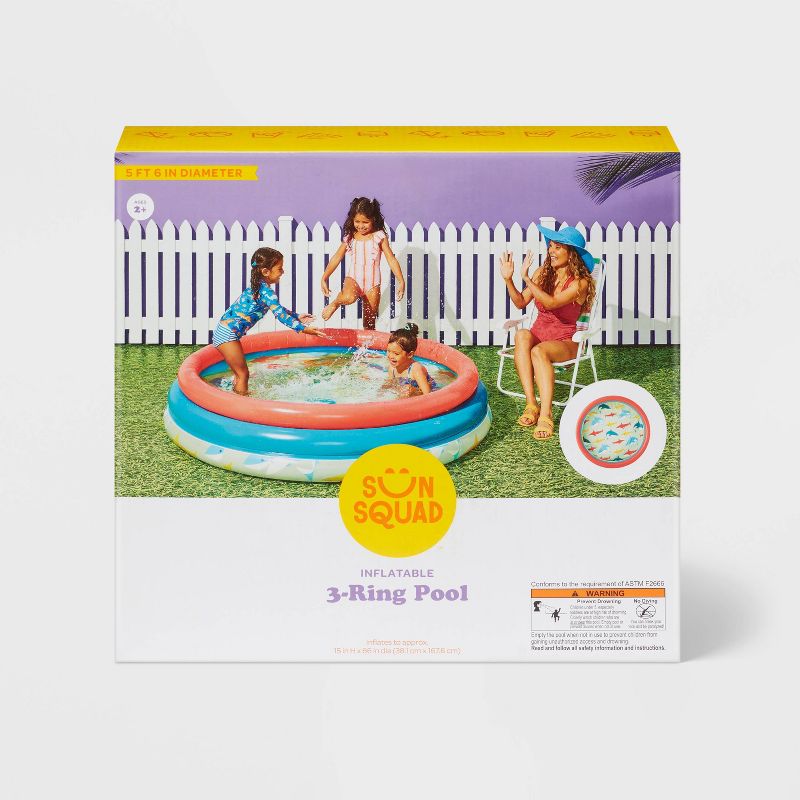Inflatable 3-Ring Pool - Sun Squad™, 4 of 7