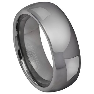 Jewelry Avalanche Mens Gunmetal Tungsten Carbide Wedding Band, Comfort-fit, Classic Dome, 8mm - 1 of 3
