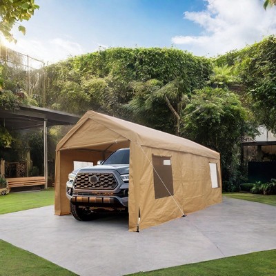 12x20 FT Heavy Duty Outdoor Car Canopy,Storage Tents With Mesh Windows And Rolling Doors,Patio Large Space Portable Garage-Coolbibila