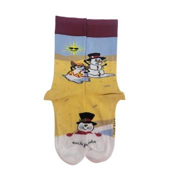 Beach Snowmen Socks (Women's Sizes Adult Medium) from the Sock Panda