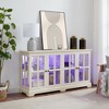 TIRAMISUBEST Antique Display Cabinet with Glass Doors Adjustable Shelves,LED Curio Display Cabinet - 4 of 4