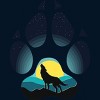 Boy's Design By Humans Wolf's paw. The wolf and the moon By ArtistDreams T-Shirt - 2 of 3