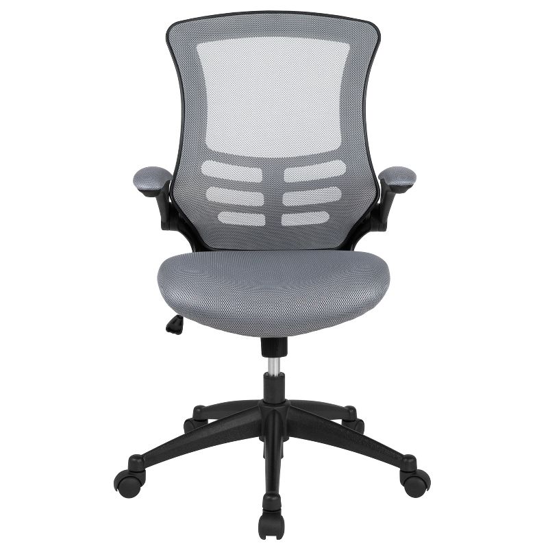 Flash Furniture Mid-Back Dark Gray Mesh Swivel Ergonomic Task Office Chair with Flip-Up Arms, 4 of 15