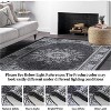 Acekool 5x7 Washable Area Rug, Vintage Distressed Non-Slip Low Pile Carpet, Foldable, Stain Resistant for Living Room, Bedroom, Black - 2 of 4