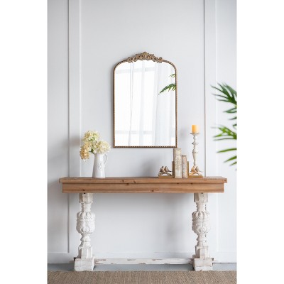 Grungis Arched Wall Mirrors with Metal Frame,Baroque Inspired Decor Wall-Mounted Mirror for Bathroom,Living Room