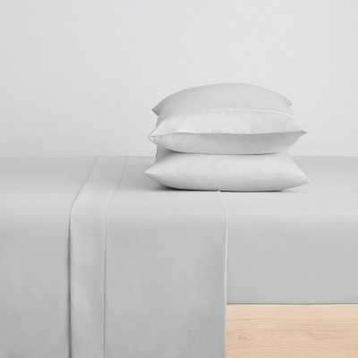Twin Gray Brushed Microfiber Flat Sheets Set of 6