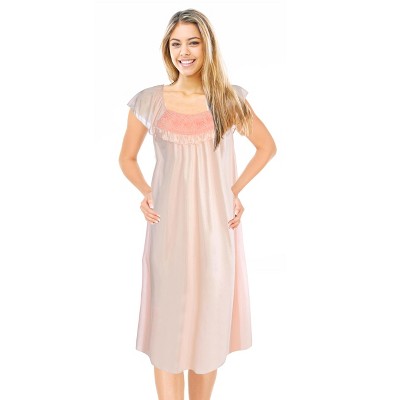 JEFFRICO Womens Short Sleeve Nightgowns Sleepwear Soft Pajama Dress Nightshirts