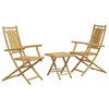 vidaXL 3 Piece Bistro Set Bamboo - 2 of 4