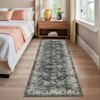 Machine Washable Vintage Floral Printed Area Rug Non Slip Traditional Distressed Floor Cover Soft Low Pile Indoor Mat for Kitchen Laundry Bedroom - 2 of 4