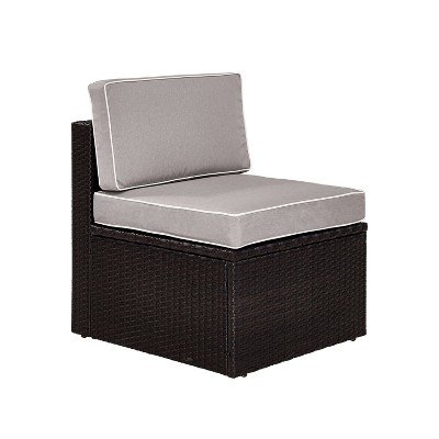 Palm Harbor Outdoor Wicker Center Chair - Gray - Crosley