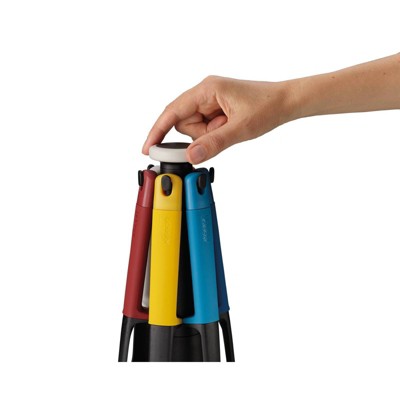Multicolor Silicone and Nylon 6-Piece Kitchen Utensil Set with Rotating Stand