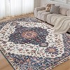 Washable Vintage Medallion Area Rug - Non-Slip, Non-Shedding Low Pile Foldable Carpet for Living Room, Dining Room,Bedroom, Office - 2 of 4