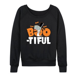 Women's - SpongeBob SquarePants - Boo-tiful Lightweight French Terry Wide Neck Long Sleeve Shirt - 1 of 4