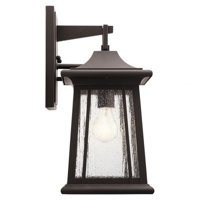 Taden 16.5" Distressed Bronze Outdoor Wall Lantern with Clear Shade