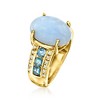 Ross-Simons Blue Opal Ring With 0.90 ct. t.w. London Blue and White Topaz in 18kt Gold Over Sterling - 3 of 4