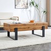 VYNXARIA Rustic Elegance Coffee Table with Metal Legs - Natural Wood Tone - 3 of 4