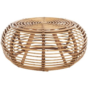Jorah Round Coffee Table - Honey Brown Wash - Safavieh - 1 of 4