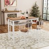 5-Piece Bar Height Dining Set with 4 Chairs and Storage Space - 2 of 4