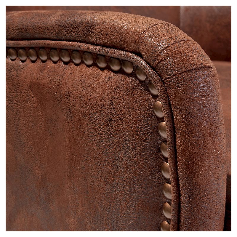 Lorenzo Studded Club Chair Brown - Christopher Knight Home, 3 of 9