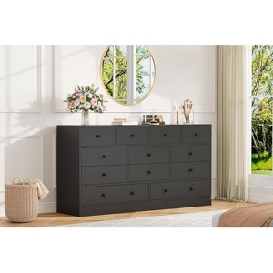Jojoka Dresser for Bedroom,12 Drawer Dressers & Chests of Drawers, Wood Storage Drawer Dresser with Power Outlet - 1 of 4