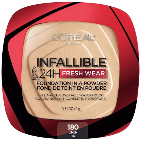 L'oreal Paris Infallible Up To 24h Fresh Wear Foundation In A Powder - 180  Linen - 0.31oz : Target