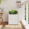 vidaXL Garden Planter Decorative Outdoor Flower Box in White Solid Pine Wood – Perfect for Patio, Balcony, and Garden – 19.7" x 19.7" x 19.7" - 3 of 4