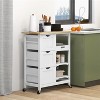 LunaLulinlk Rolling Kitchen Island Cart, Bar Serving Cart with Drawers, White - 2 of 4