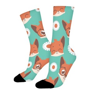 Animals Cute Baby Fox Women Printed Crew Socks Funny Funky Socks Soft Polyester Novelty Gifts for Artists Men - 1 of 1