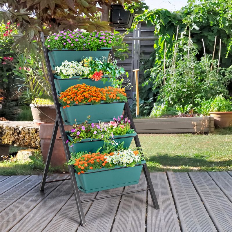 Costway 2PCS 5-Tier Vertical Raised Garden Bed Elevated Planter 5 Container Box, 2 of 11