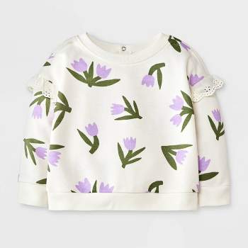 Baby Girls' Floral Sweatshirt - Cat & Jack™ Purple